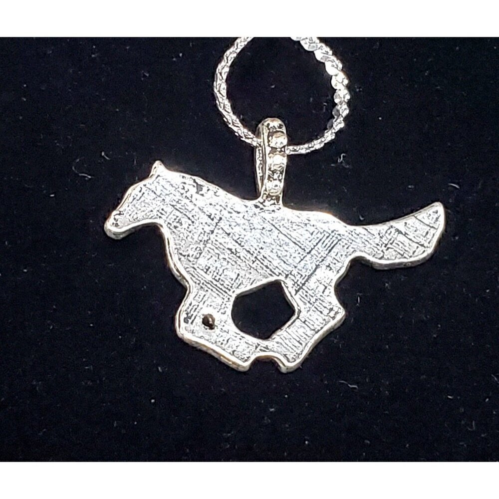 Silver-Tone Galloping Horse Pony Mustang Pendant Necklace Equestrian - Picture 7 of 11